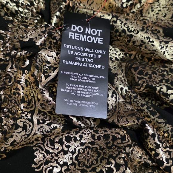 Roaman's Black and Gold Wide Leg Pants - Picture 5 of 5